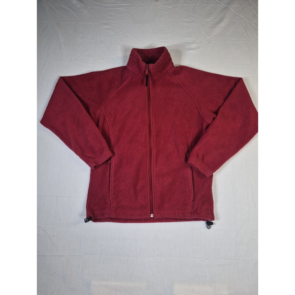 Columbia Fleece Jacket Womens Size Small Dark Burgundy Red Full Zip